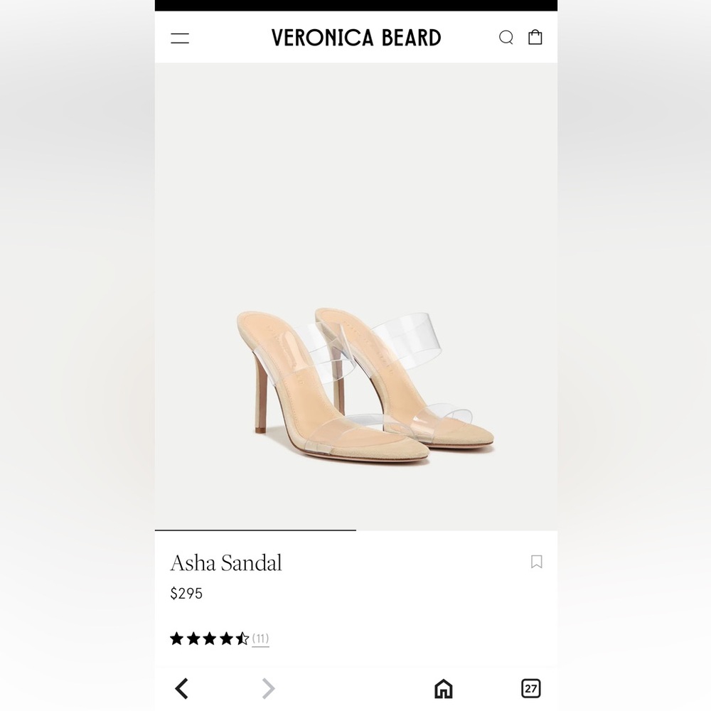 Veronica Beard Clear Strap Tan Heels